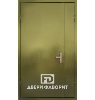дверь стальная двустворчатая отделана цинкогрунтом, для тамбура